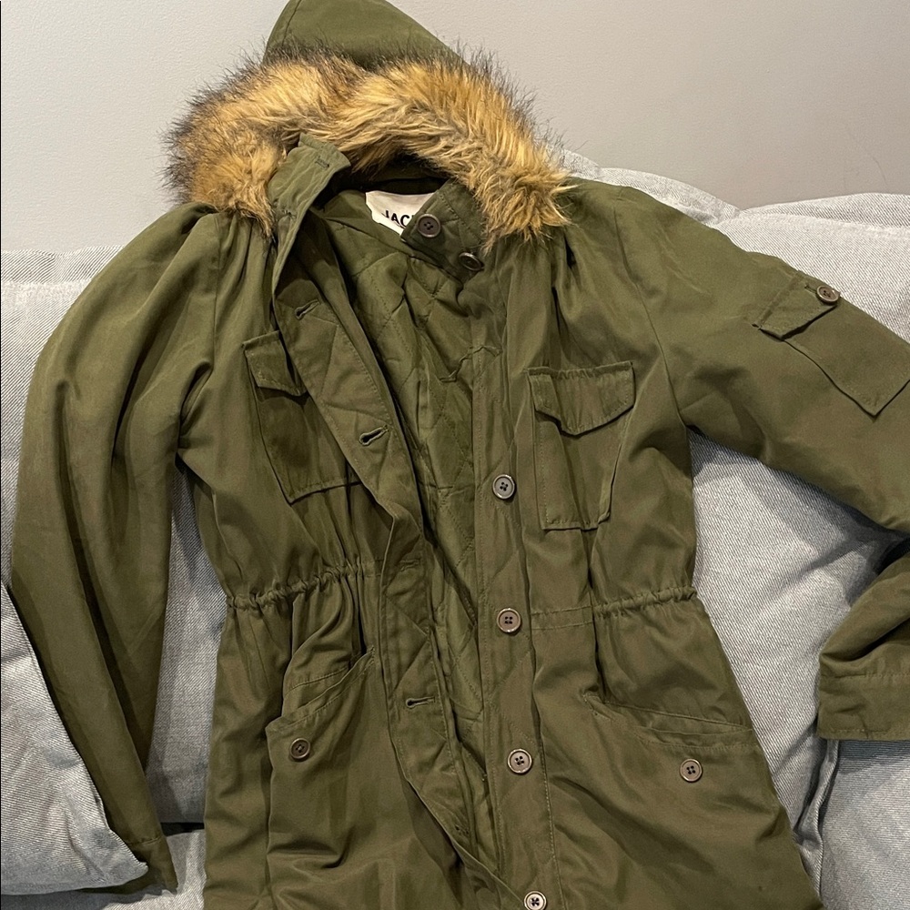 Jack by BB Dakota Women's Olive Green Parka Jacket